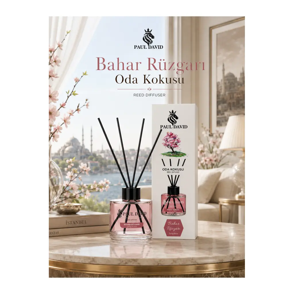 Bahar Esintisi Yüksek Koku Yayılımlı Dekoratif Bambu Çubuklu Oda Kokusu 145 ml