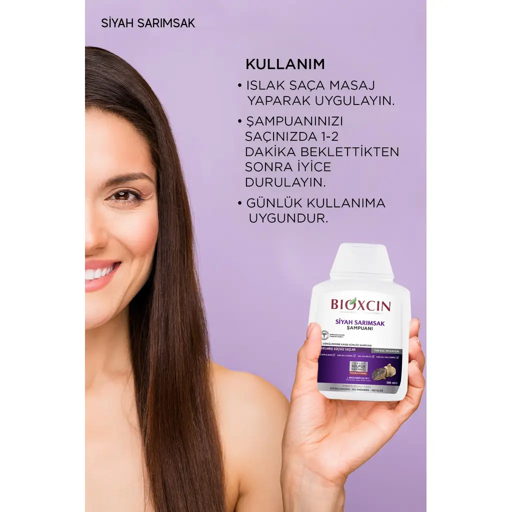 Bioxcin Siyah Sarımsak Şampuan 3x300 Ml - Saç Dökülmesi Şampuanı