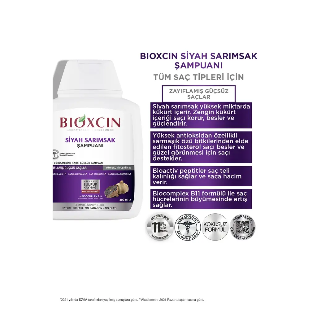 Bioxcin Siyah Sarımsak Şampuan 3x300 Ml - Saç Dökülmesi Şampuanı Bioxcin Siyah Sarımsak Şampuan 3x300 Ml - Saç Dökülmesi Şampuanı