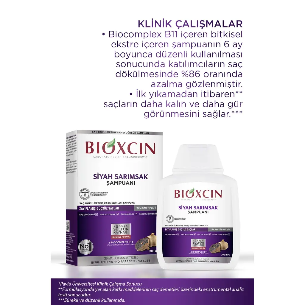 Bioxcin Siyah Sarımsak Şampuan 3x300 Ml - Saç Dökülmesi Şampuanı Bioxcin Siyah Sarımsak Şampuan 3x300 Ml - Saç Dökülmesi Şampuanı