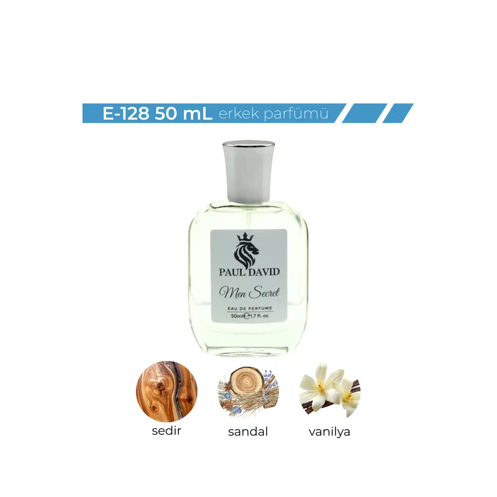 E-128 Oryantal Odunsu Erkek Parfüm EDP Uzun Süre Kalıcı 50 ml