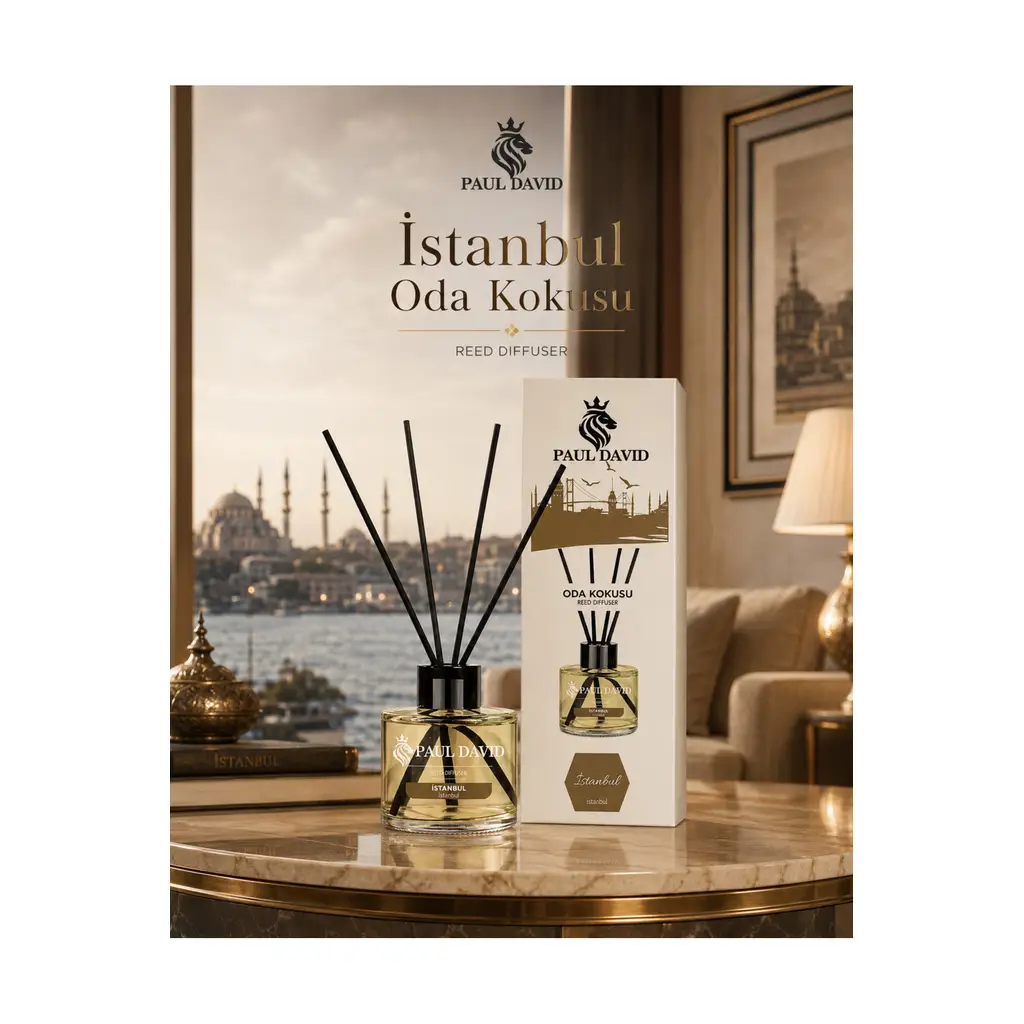 İstanbul Yüksek Koku Yayılımlı Dekoratif Bambu Çubuklu Oda Kokusu 145 ml