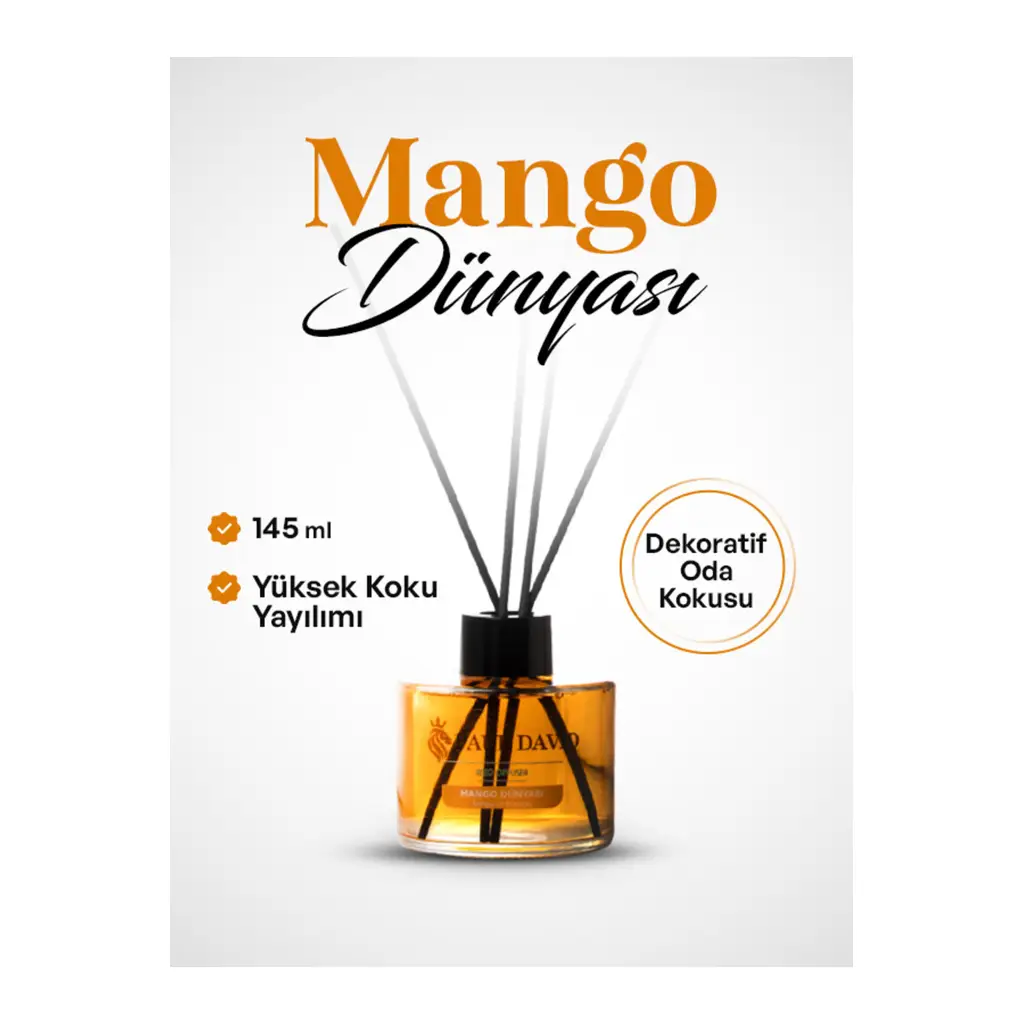 Paul David Mango Dünyası Yüksek Koku Yayılımlı Dekoratif Bambu Çubuklu Oda Kokusu 145 ml Paul David Mango Dünyası Yüksek Koku Yayılımlı Dekoratif Bambu Çubuklu Oda Kokusu 145 ml