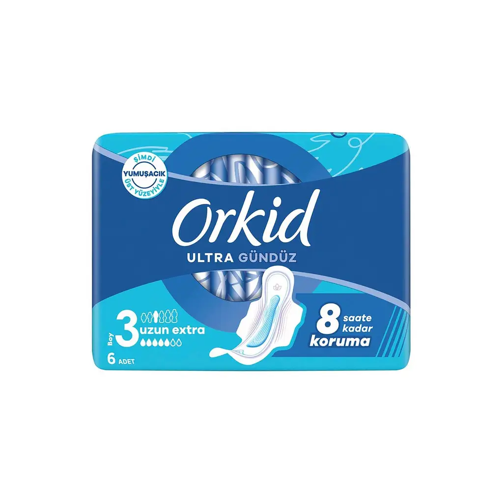 Orkid Ultra Gündüz Uzun Ekstra Paket Hijyenik Ped 6 Adet 2 Paket 2x6:12 adet