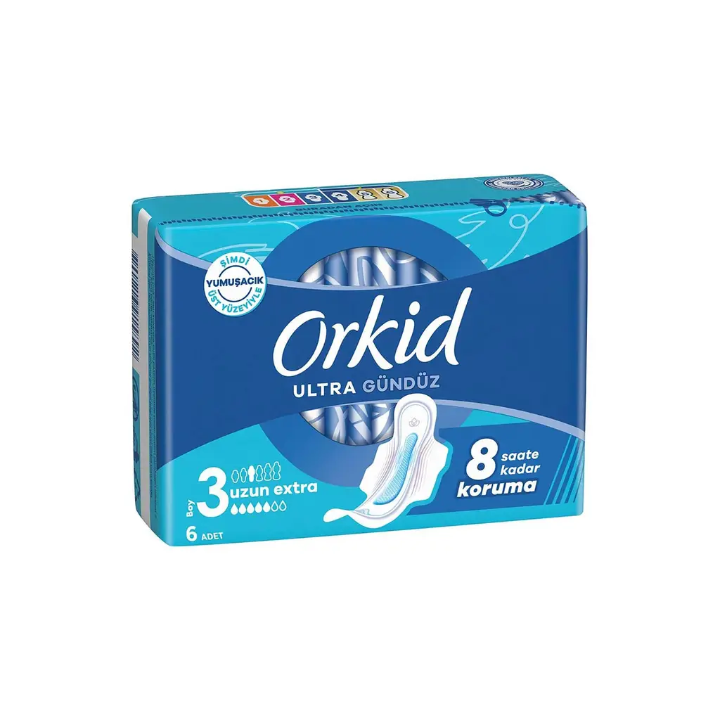 Orkid Ultra Gündüz Uzun Ekstra Paket Hijyenik Ped 6 Adet 2 Paket 2x6:12 adet Orkid Ultra Gündüz Uzun Ekstra Paket Hijyenik Ped 6 Adet 2 Paket 2x6:12 adet
