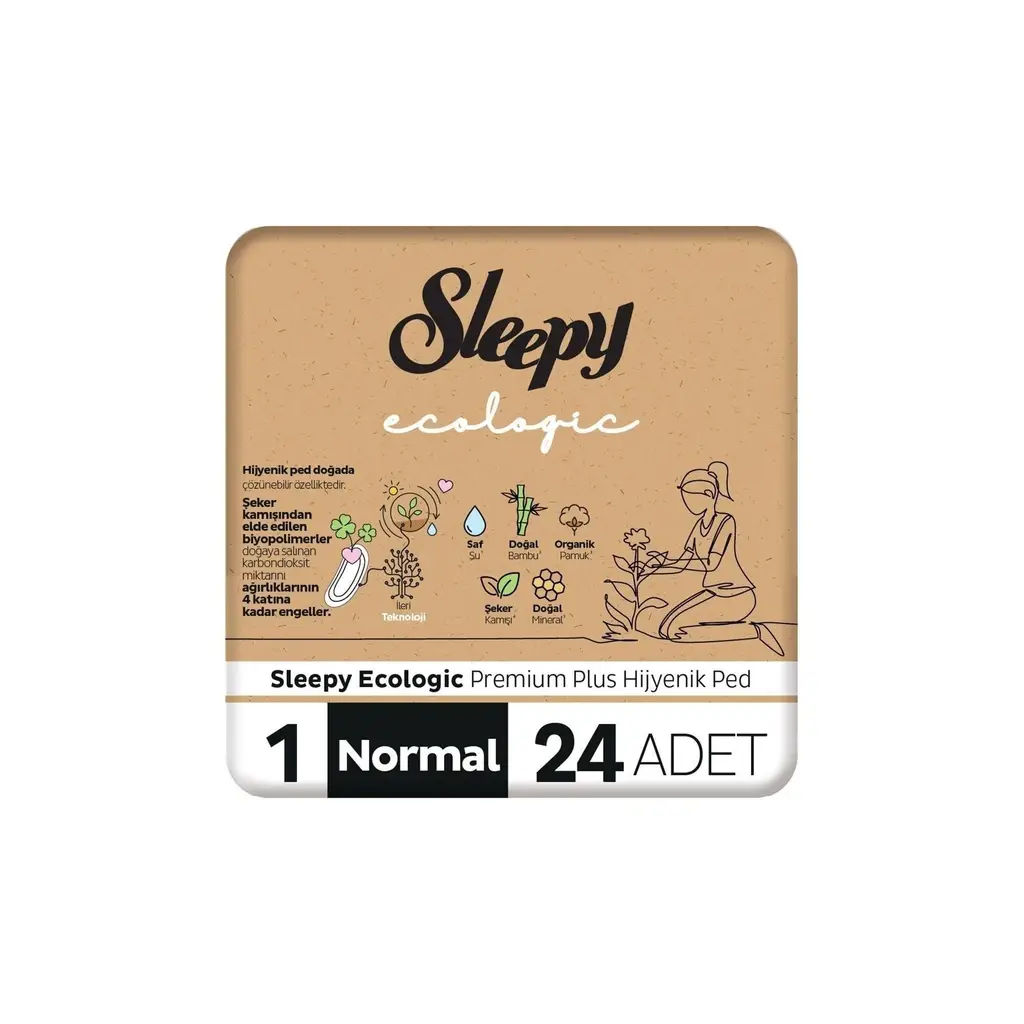 Sleepy Ecologic Premium Plus Hijyenik Ped Normal 24 Adet Ped